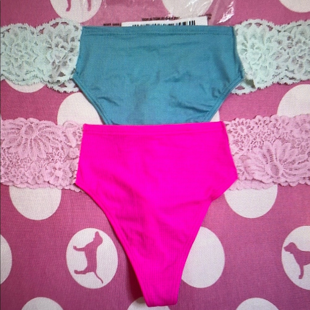 Kids Lace Trimmed Underwear Set - Pink and Blue